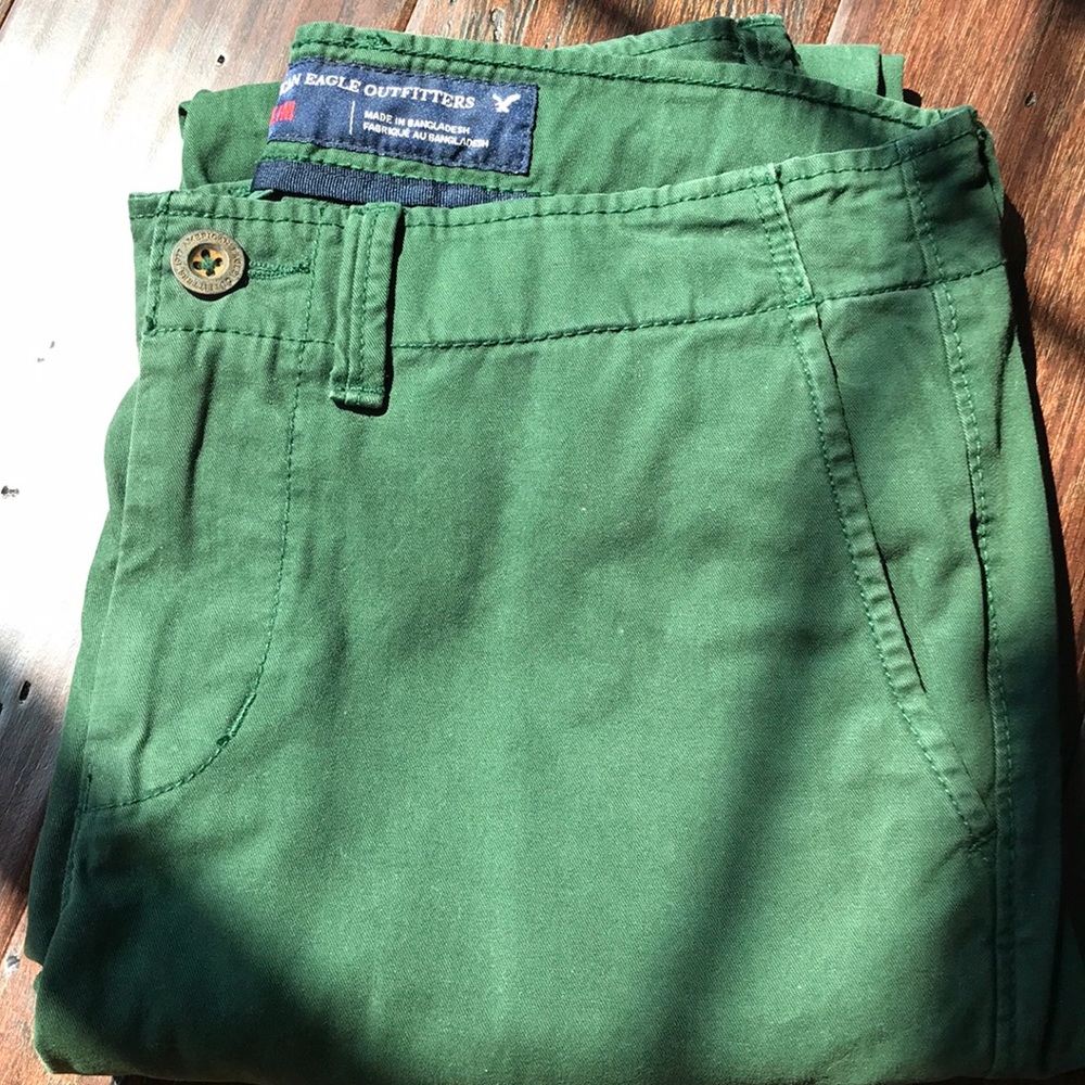 AEO slim hunter green chinos 30/34
